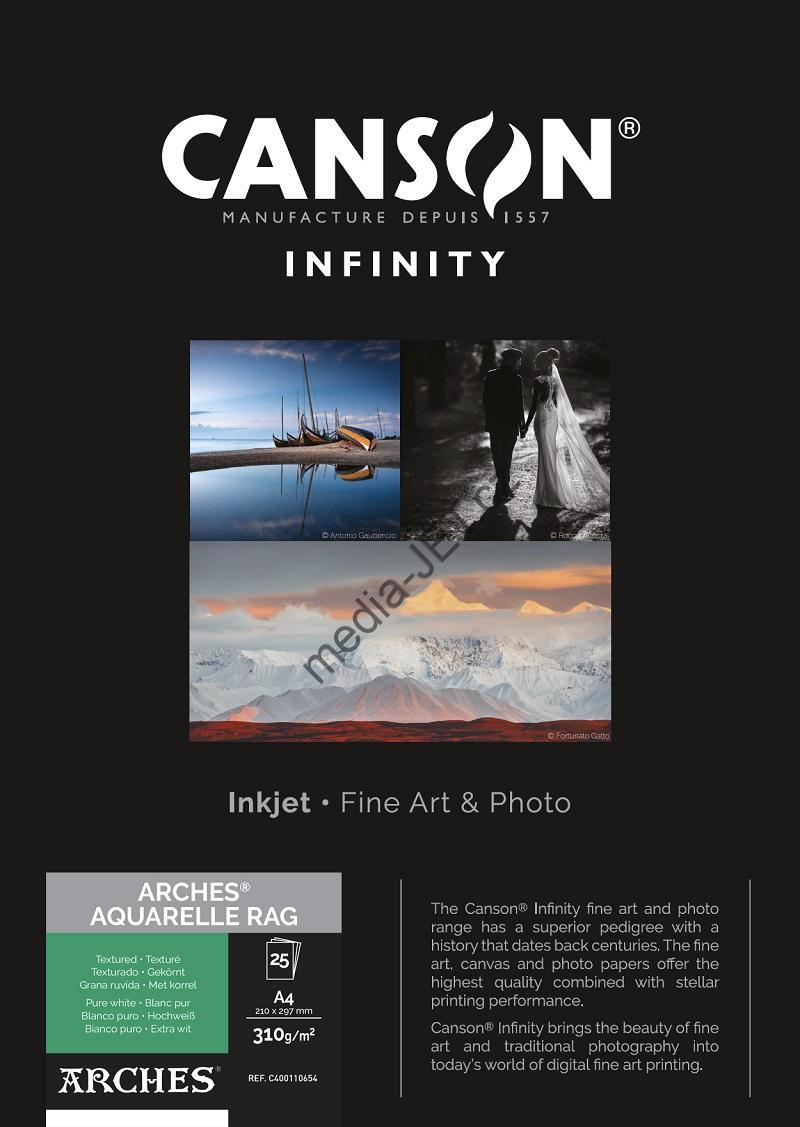 Canson Arches Aquarelle Rag 310 gsm – bavlněný akvarelový fine-art papír pro inkjet tisk